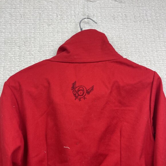 Y2K Schwiing Asymmetrical Caneva's Jacket Cherry Red Womens Sz S Boho Artsy - Picture 11 of 13
